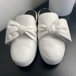 Rebecca Minkoff White Mules Slip On Faux Leather